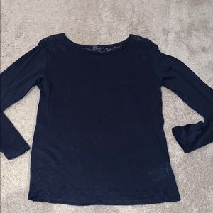 Gap navy long sleeve side lace on the top back